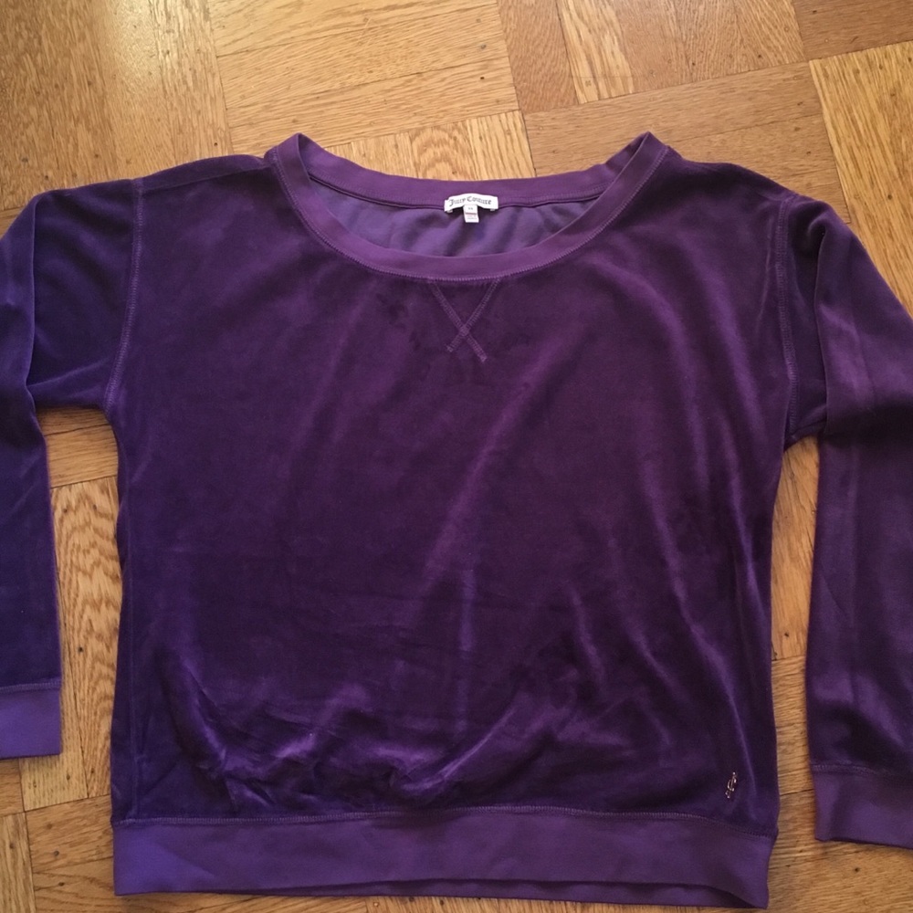 JUICY COUTURE Purple Velour Long Sleeve Shirt XL